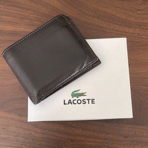 Brown Lacoste Leather Men’s Bi-Fold Wallet